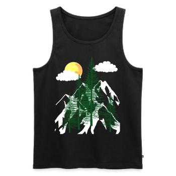 Wilderness Forest Trees Fir Trees Nature Mountains Mountains - Men's Premium Organic Tank Top - black - Front - AI Model Male 178 light (178cm)