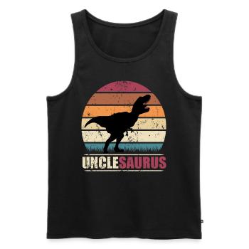 Unclesaurus T Rex cadeau de dinosaure pour tonton - Débardeur bio Premium Homme - noir - Devant - Michal (187cm)