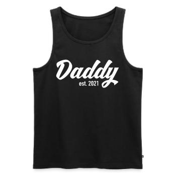 Daddy Est. 2021 - Werdender Vater Vatertag - Männer Premium Bio Tank Top - Schwarz - Vorne - AI Model Male 178 light (178cm)