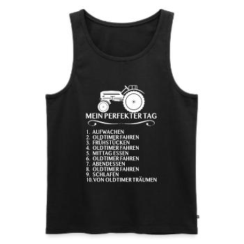 Traktor Oldtimer Landwirt Geschenk - Perfekter Tag - Männer Premium Bio Tank Top - Schwarz - Vorne - AI Model Male 178 light (178cm)