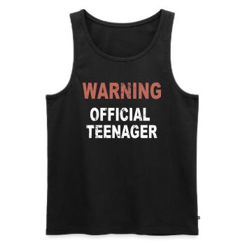 Warning Official Teenager - Männer Premium Bio Tank Top - Schwarz - Vorne - AI Model Male 178 light (178cm)