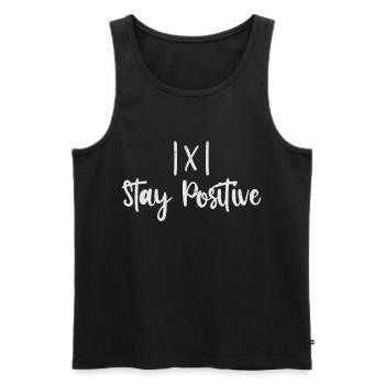 1 X 1 Rester positif - Débardeur bio Premium Homme - noir - Devant - Michal (187cm)