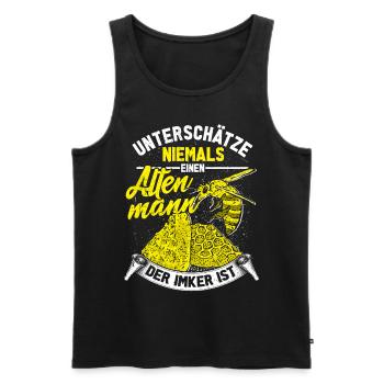 Imker Retner Opa Geschenk Biene Nektar Honig Wespe - Männer Premium Bio Tank Top - Schwarz - Vorne - Michal (187cm)