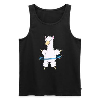 Hulahoop Lama Hullern Alpaka Fitness Fun - Männer Premium Bio Tank Top - Schwarz - Vorne - AI Model Male 178 light (178cm)