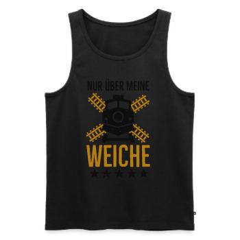 Weiche Lokführer lustige Eisenbahner Sprüche - Männer Premium Bio Tank Top - Schwarz - Vorne - Michal (187cm)