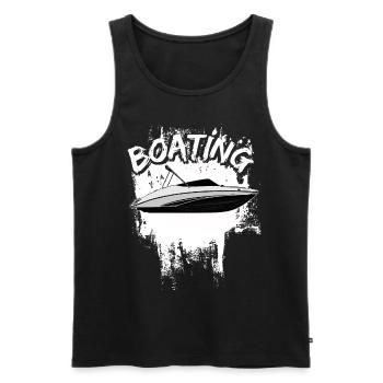Boot Regatta . Bateau à moteur yacht à moteur . Yacht Voile - Débardeur bio Premium Homme - noir - Devant - AI Model Male 178 light (178cm)