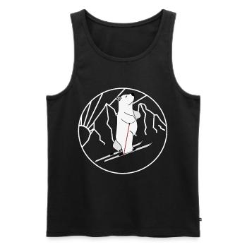 Ski Tour Polar Bear - Ski Polar Bear Winter Sports Design - Men's Premium Organic Tank Top - black - Front - AI Model Male 178 light (178cm)