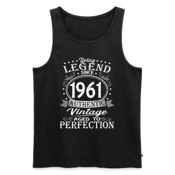 Geboren 1961 - Männer Premium Bio Tank Top - Schwarz - Vorne - Michal (187cm)