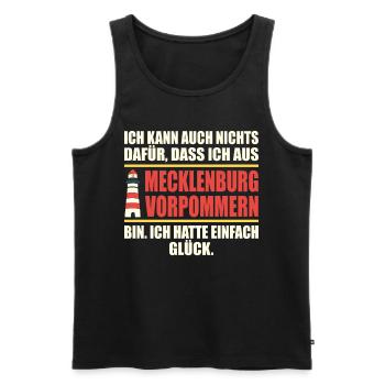 Mecklenburg DDR MeckPom Ossi lustiges Mecklenburg - Männer Premium Bio Tank Top - Schwarz - Vorne - AI Model Male 178 light (178cm)