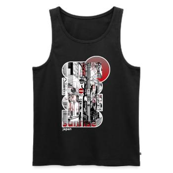 Japon, Japonais, Tokyo City - Débardeur bio Premium Homme - noir - Devant - Michal (187cm)