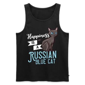 Russe chat chat de chat domestique chat chat propriétaire - Débardeur bio Premium Homme - noir - Devant - AI Model Male 178 light (178cm)