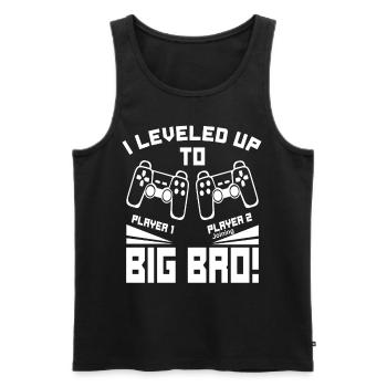 Video Gamer Gaming - I Leveled up to Big Bro - Männer Premium Bio Tank Top - Schwarz - Vorne - AI Model Male 178 light (178cm)