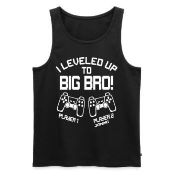 I Leveled up to Big Bro - Gaming Video Gamer - Männer Premium Bio Tank Top - Schwarz - Vorne - AI Model Male 178 light (178cm)