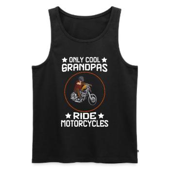 Moto Moto Cool Grandpas Ride Ride - Débardeur bio Premium Homme - noir - Devant - Michal (187cm)