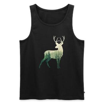 Hirsch - Männer Premium Bio Tank Top - Schwarz - Vorne - AI Model Male 178 light (178cm)
