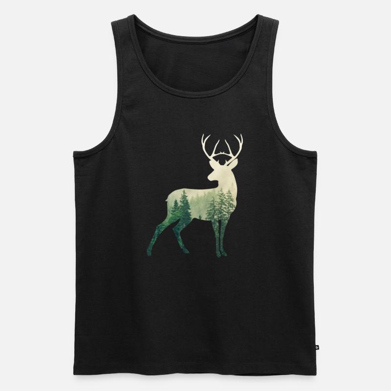 Hirsch - Männer Premium Bio Tank Top - Schwarz