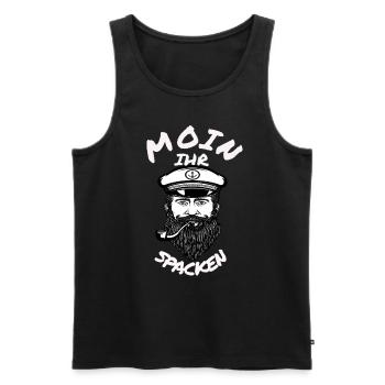 Moin Ihr Spacken Boot Kapitän Segelboot - Männer Premium Bio Tank Top - Schwarz - Vorne - Michal (187cm)