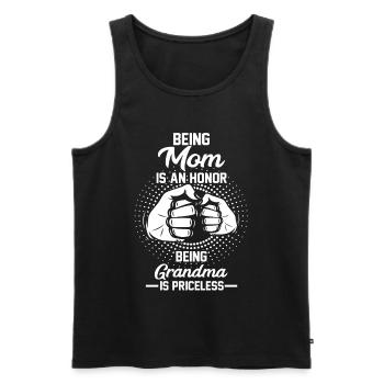 Oma Mama Mutter Großmutter - Männer Premium Bio Tank Top - Schwarz - Vorne - AI Model Male 178 light (178cm)