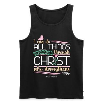 Christlicher Bibelvers Religion Blume - Männer Premium Bio Tank Top - Schwarz - Vorne - Michal (187cm)