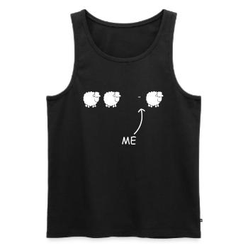 Bauern Sarkasmus Design - Das Schwarze Schaf - Männer Premium Bio Tank Top - Schwarz - Vorne - Michal (187cm)