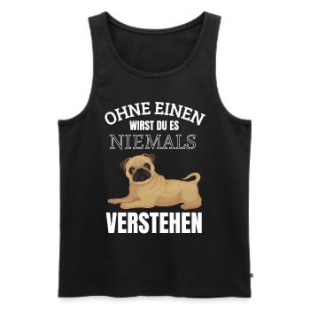 Mops Hund Möpse Hunde Pug Pugs Life Tierbesitzer - Männer Premium Bio Tank Top - Schwarz - Vorne - AI Model Male 178 light (178cm)