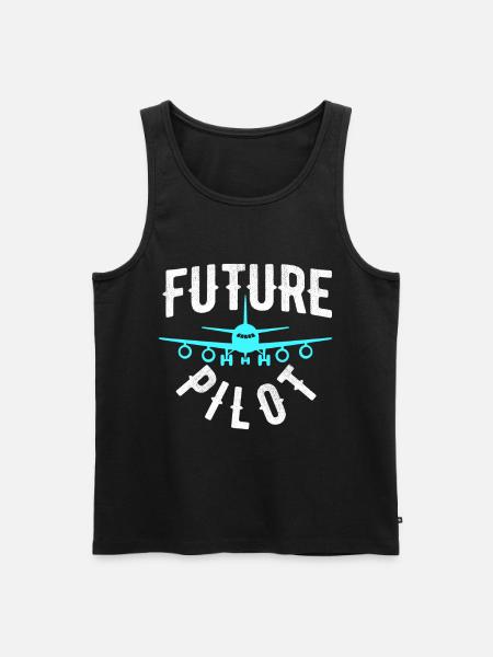 Flight School Airplane Future Pilot - Men's Premium Organic Tank Top - black