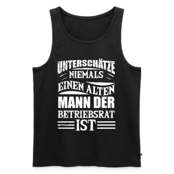 Lustiger Spruch für die Betriebsratswahlen - Männer Premium Bio Tank Top - Schwarz - Vorne - Michal (187cm)