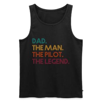 Dad The Man The Pilot The Legend Airplane Pilot - Men's Premium Organic Tank Top - black - Front - Michal (187cm)