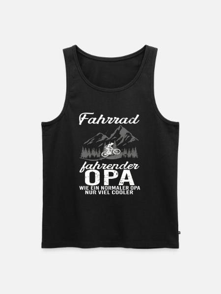 Fahrrad fahrender Opa Vatertag - Männer Premium Bio Tank Top - Schwarz