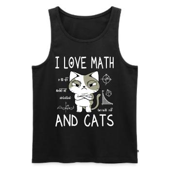 I Love Math And Cats - Mathe Lehrer Geschenk - Männer Premium Bio Tank Top - Schwarz - Vorne - AI Model Male 178 light (178cm)