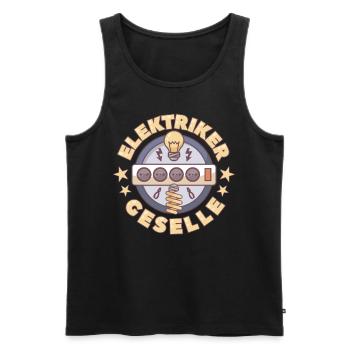 Elektriker Geselle Elektroniker Geschenk - Männer Premium Bio Tank Top - Schwarz - Vorne - Michal (187cm)