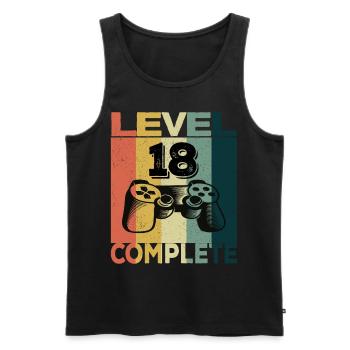 18. Geburtstag Junge Mann 2003 Level 18 Jahre Game - Männer Premium Bio Tank Top - Schwarz - Vorne - AI Model Male 178 light (178cm)