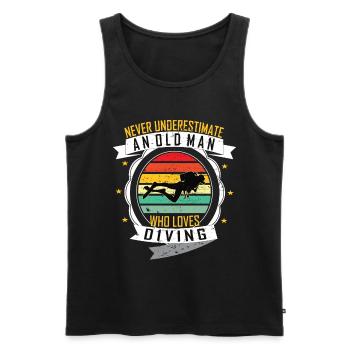 Tauchen alten Mann lustiger Spruch - Männer Premium Bio Tank Top - Schwarz - Vorne - Michal (187cm)