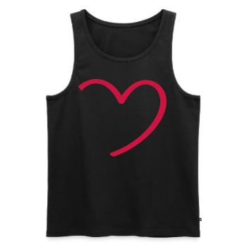 Rouge - Coeur - Amour - Débardeur bio Premium Homme - noir - Devant - Michal (187cm)