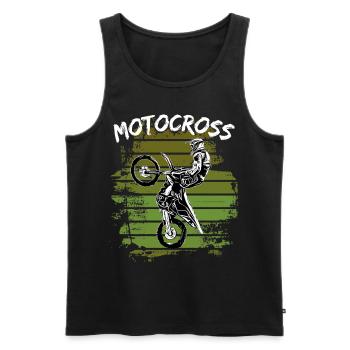 Motocross Design Enduro / Idée cadeau / MX Retro - Débardeur bio Premium Homme - noir - Devant - AI Model Male 178 light (178cm)