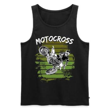 Motocross Design Enduro / Gift Idea / MX Retro - Men's Premium Organic Tank Top - black - Front - AI Model Male 178 light (178cm)