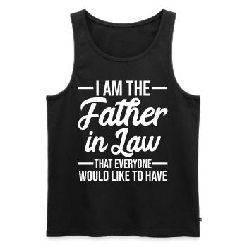 Schwiegervater Hochzeit - Männer Premium Bio Tank Top - Schwarz - Vorne - Michal (187cm)