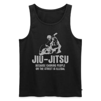 Jiu Jitsu Dést, les gens BjJ Fighter Arts martiaux - Débardeur bio Premium Homme - noir - Devant - AI Model Male 178 light (178cm)