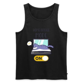 Home Office Mode On Drôle Chat Portable Sommeil - Débardeur bio Premium Homme - noir - Devant - Michal (187cm)