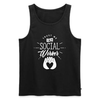 Vertrau Mir Ich Bin Ein Sozialarbeiter Soziale - Männer Premium Bio Tank Top - Schwarz - Vorne - Michal (187cm)