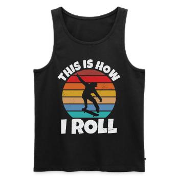 So Rolle Ich Skateboard Girl - Männer Premium Bio Tank Top - Schwarz - Vorne - AI Model Male 178 light (178cm)