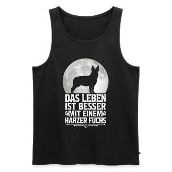 Leben mit Harzer Fuchs Hütehund Besitzer Spruch - Männer Premium Bio Tank Top - Schwarz - Vorne - Michal (187cm)