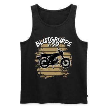 Blutgruppe 1:50 Ostalgie Moped Motorrad DDR Simmi - Männer Premium Bio Tank Top - Schwarz - Vorne - AI Model Male 178 light (178cm)