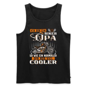 Ich bin ein Biker Opa so wie normaler - Männer Premium Bio Tank Top - Schwarz - Vorne - AI Model Male 178 light (178cm)