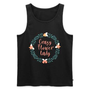 Florist Crazy Flower Lady - Men's Premium Organic Tank Top - black - Front - AI Model Male 178 light (178cm)