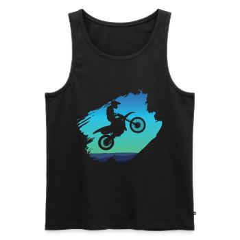 Motocross-Dirtbike - Männer Premium Bio Tank Top - Schwarz - Vorne - AI Model Male 178 light (178cm)