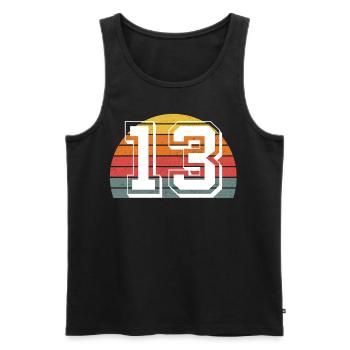 13 - Men's Premium Organic Tank Top - black - Front - AI Model Male 178 light (178cm)