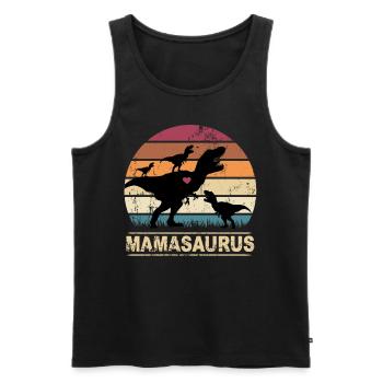 Mamasaurus Dinosaur Heart Triplets Mother's Day - Men's Premium Organic Tank Top - black - Front - AI Model Male 178 light (178cm)