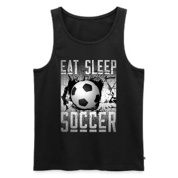 Eat-Sleep-Soccer - Men's Premium Organic Tank Top - black - Front - AI Model Male 178 light (178cm)