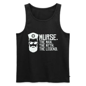 Murse Man Der Mythos Die Legende - Männer Premium Bio Tank Top - Schwarz - Vorne - Michal (187cm)